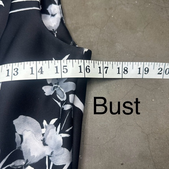 Calvin Klein Floral Black Latte Sheath Dress Sz 8 - Picture 7 of 10